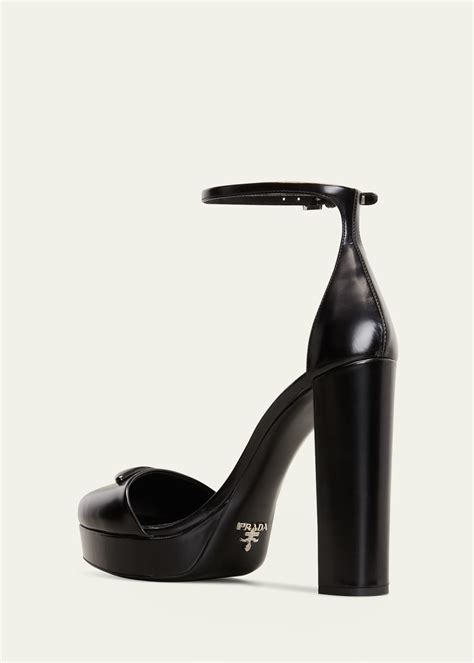 prada leather puffy logo platform pumps|prada pumps and ballerinas.